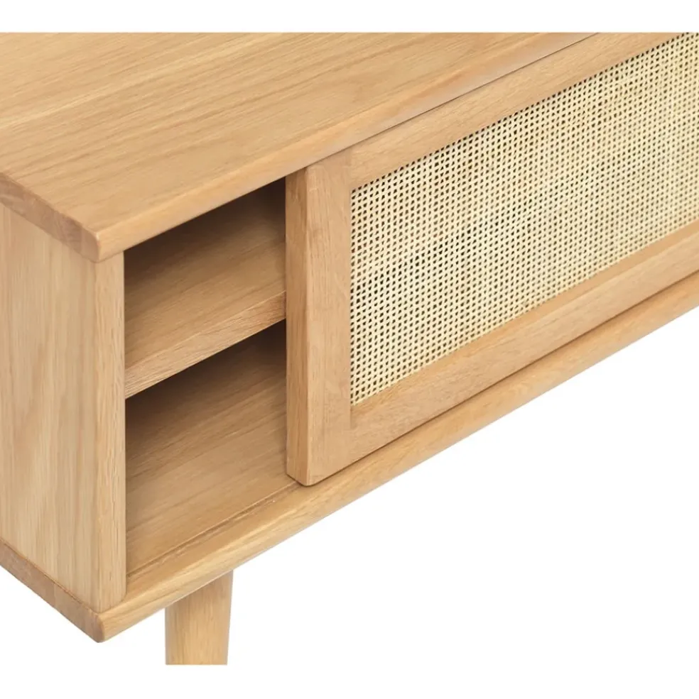 Meuble TV en plaquage chêne nature l150cm - barrali