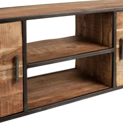 Meuble TV industriel en acacia et fer L175cm - Factory