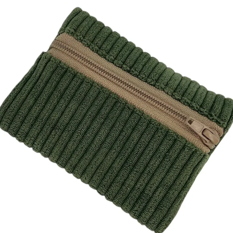 Mini pochette en velours kaki