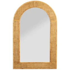 Miroir arrondie en rotin naturel - Tamba