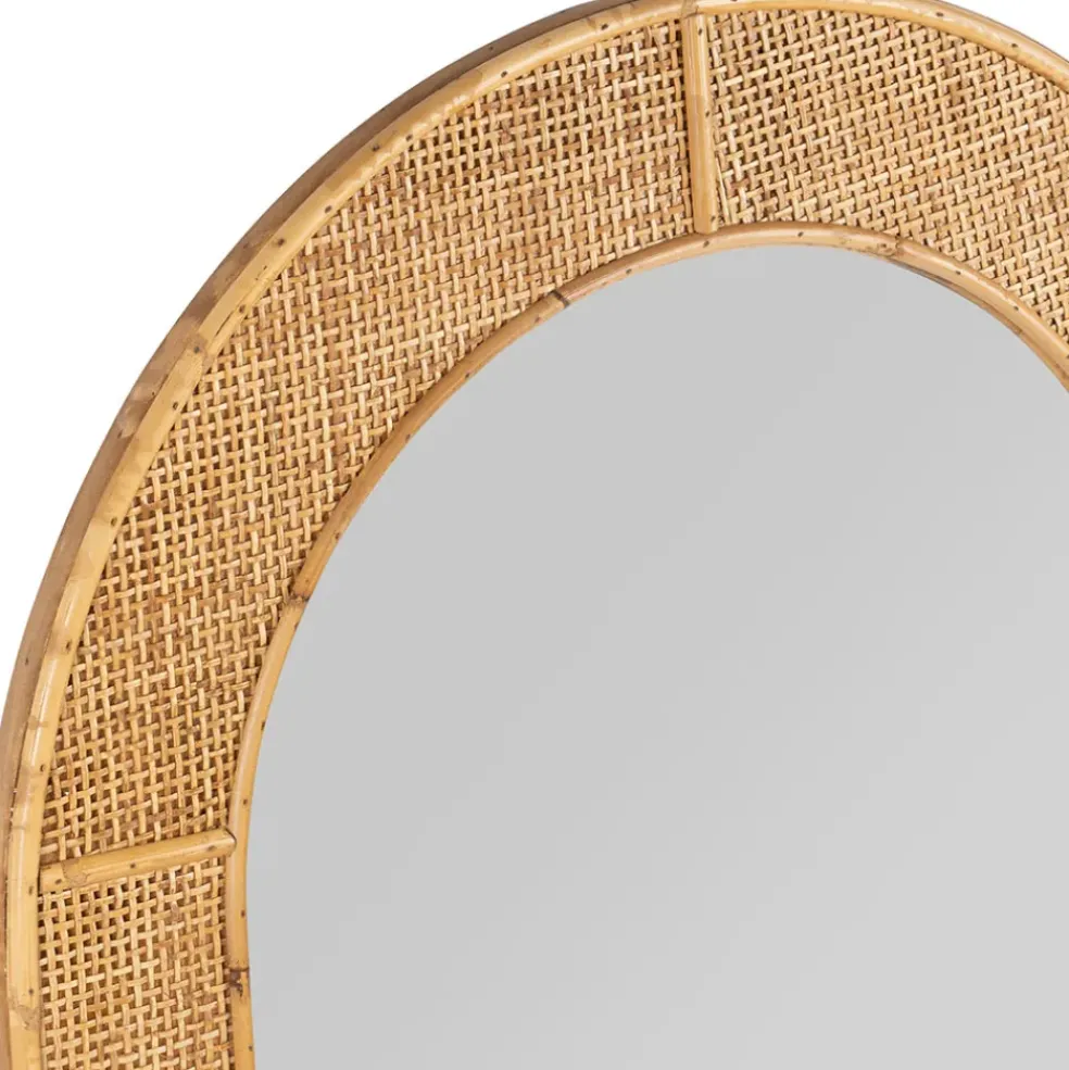 Miroir arrondie en rotin naturel - Tamba