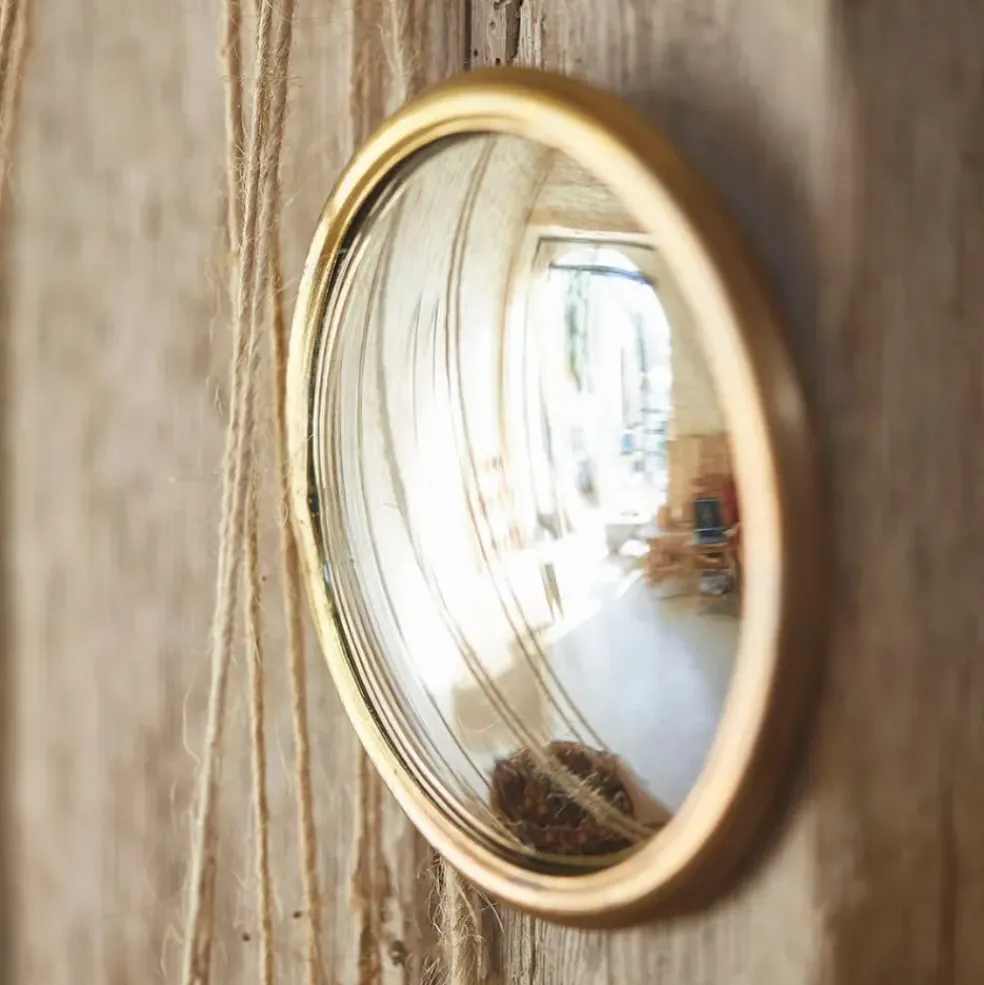Miroir convexe en laiton doré d11.5cm - edman
