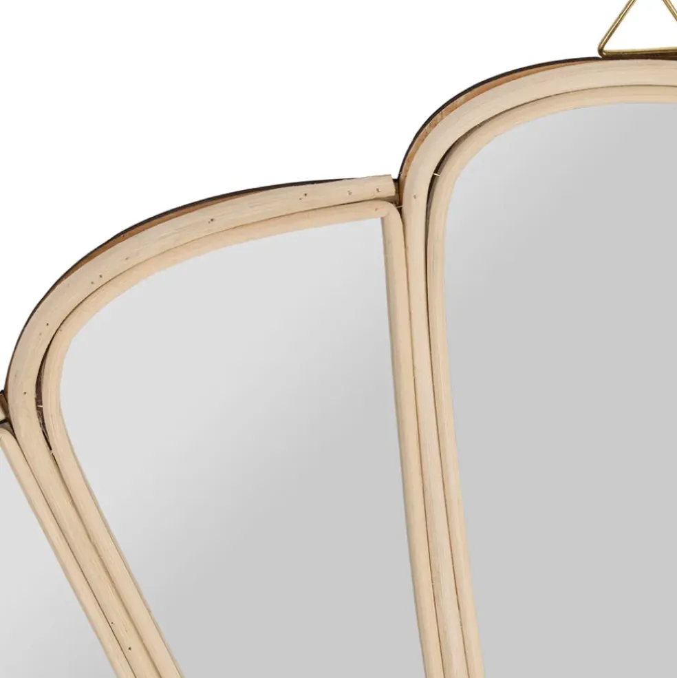 Miroir coquillage en rotin naturel 50x35cm