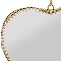 Miroir cœur en laiton et miroir 15x16cm - Cœur