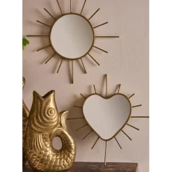Miroir cœur en laiton 20x20cm - Jolinio