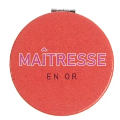 Miroir de poche Maitresse rose d7cm - Sunny