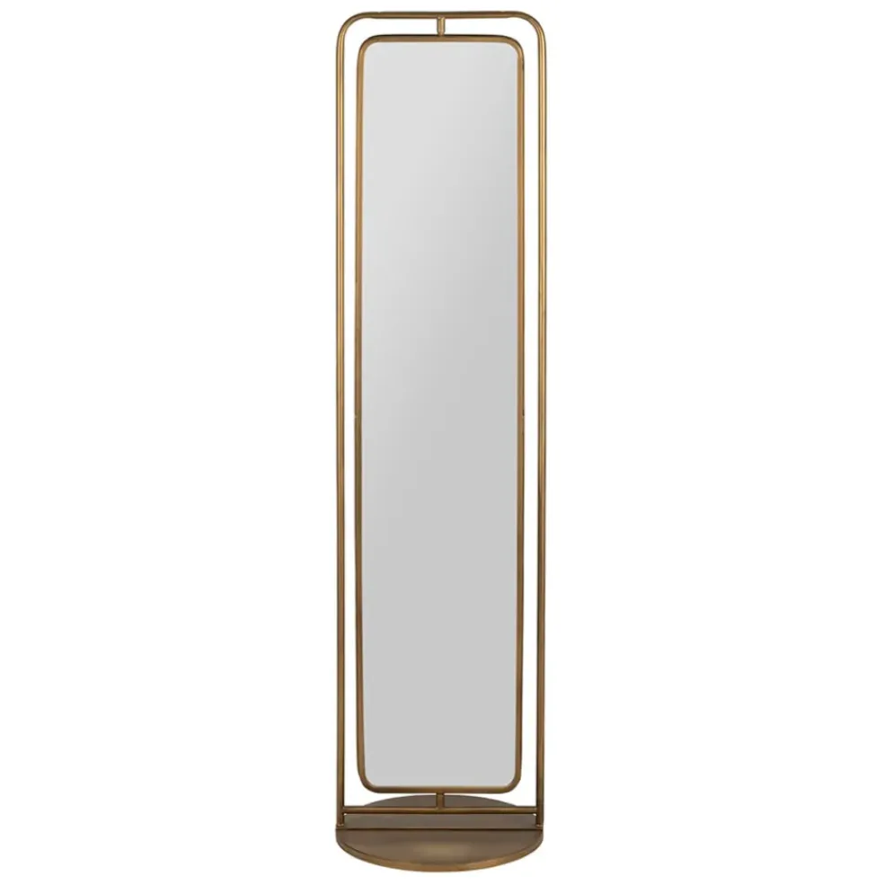 Miroir en fer et panneau de bois h169cm - Aziru