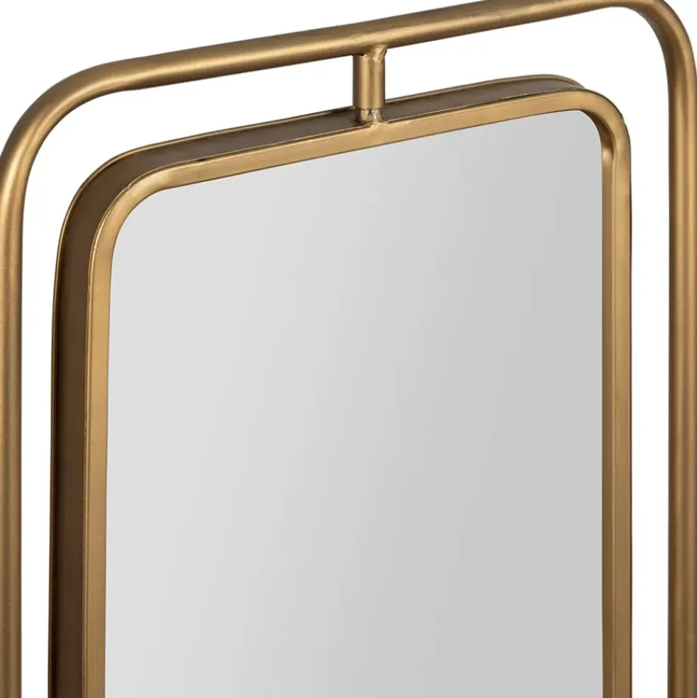Miroir en fer et panneau de bois h169cm - Aziru