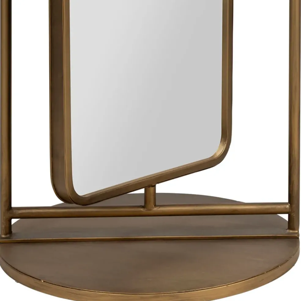 Miroir en fer et panneau de bois h169cm - Aziru