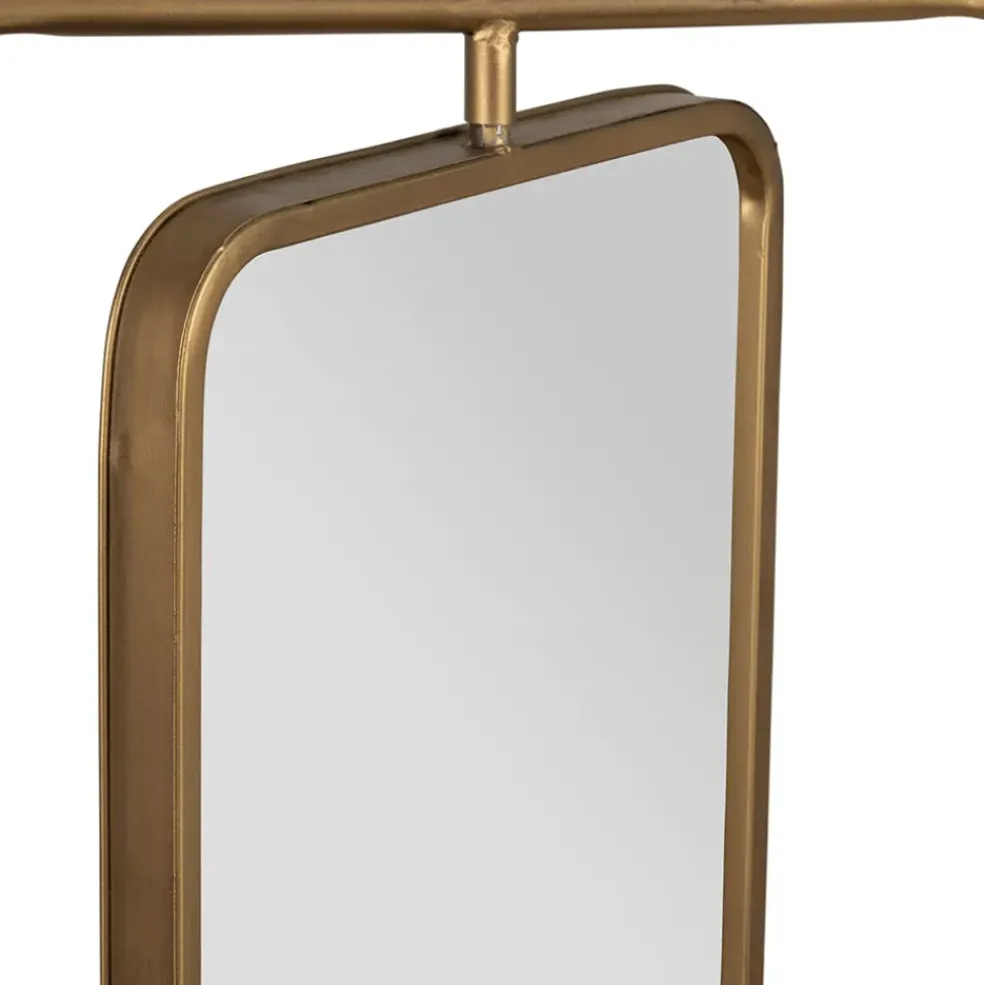 Miroir en fer et panneau de bois h169cm - Aziru