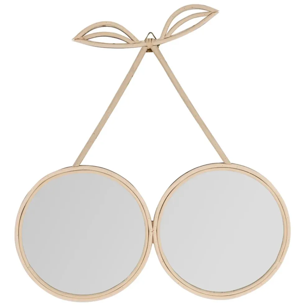 Miroir en rotin naturel - Cerise