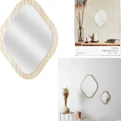 Miroir losange en bois clair 25x34cm - Elio