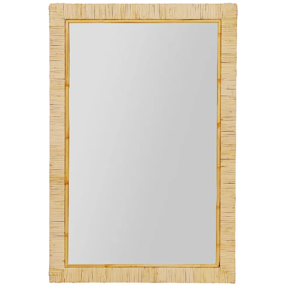 Miroir rectangle en rotin naturel 50.5x75.3cm