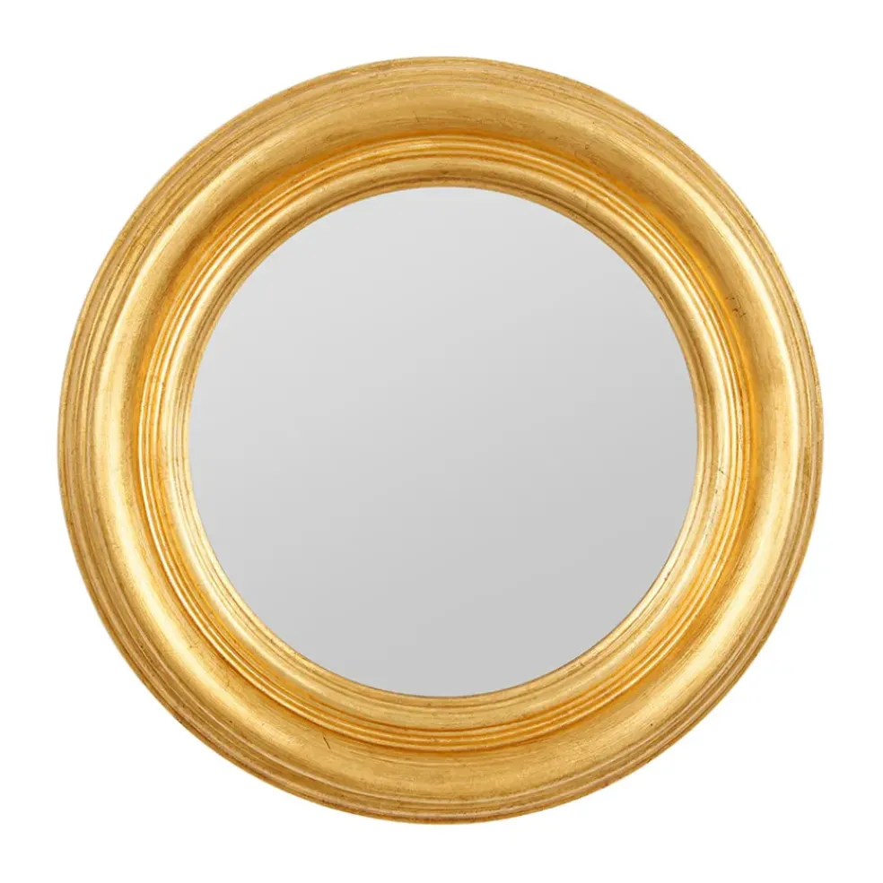 Miroir rond doré D35cm - Drachma