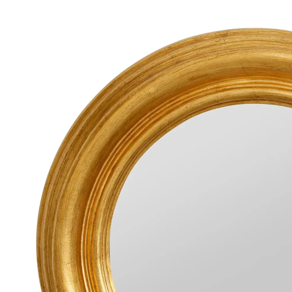 Miroir rond doré D35cm - Drachma