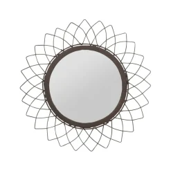Miroir rond en fer noir D32cm - Lore