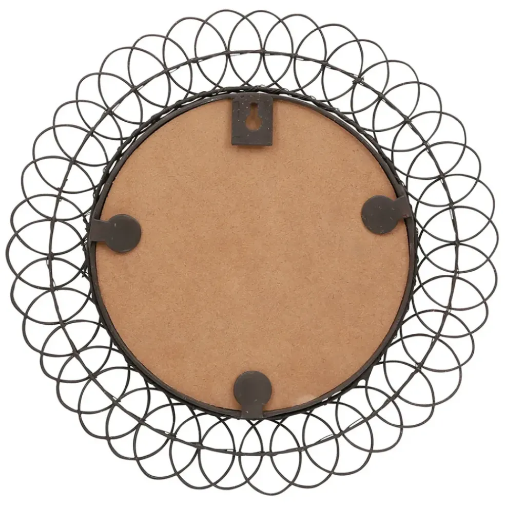 Miroir rond en fer noir D31cm - Lore