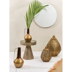 Miroir rond en pin foncé d80cm - Mikawa