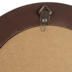 Miroir rond noir et dore d21cm en résine - Aureol