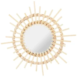 Miroir rotin naturel d25cm