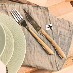 Ménagère 24 pièces acier et effet bois - Eclat