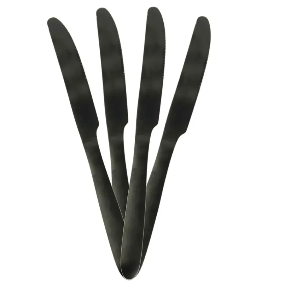 Ménagère 16 pièces noir en acier inoxydable