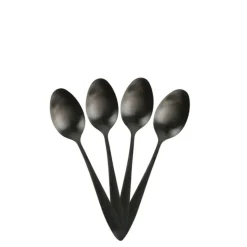 Ménagère 16 pièces noir en acier inoxydable