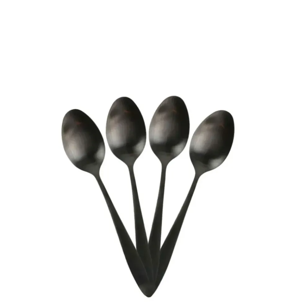 Ménagère 16 pièces noir en acier inoxydable