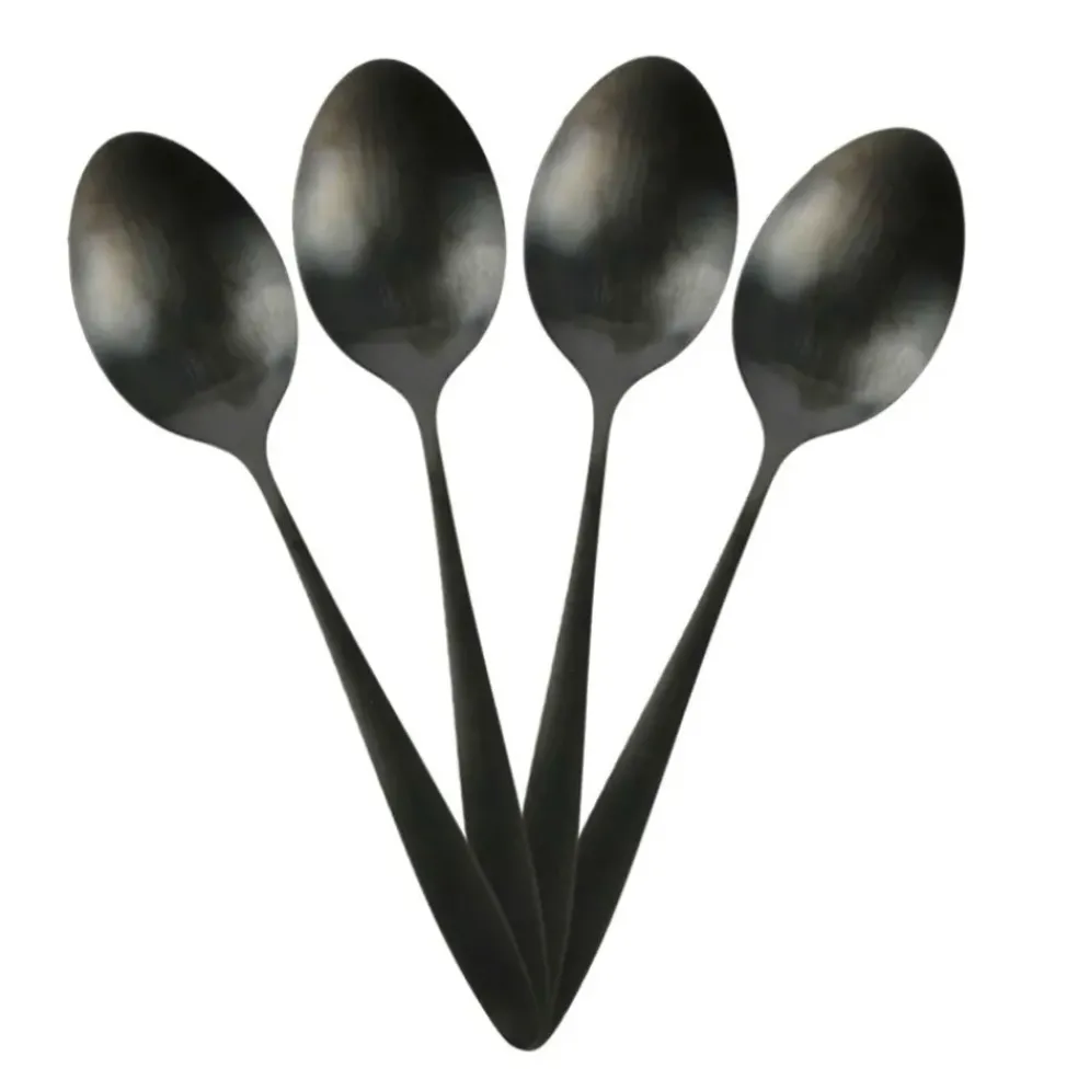 Ménagère 16 pièces noir en acier inoxydable