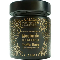 Moutarde aux brisures de truffe noire (pot noir)