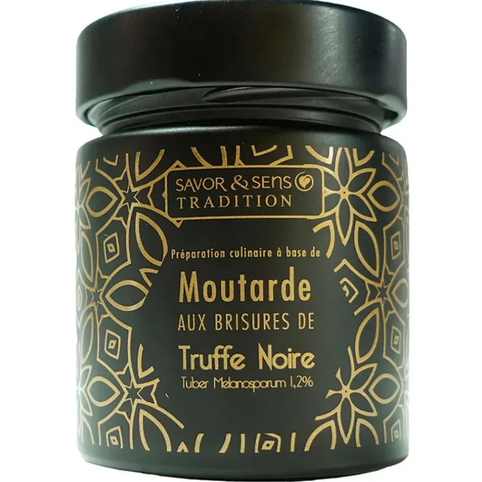 Moutarde aux brisures de truffe noire (pot noir)