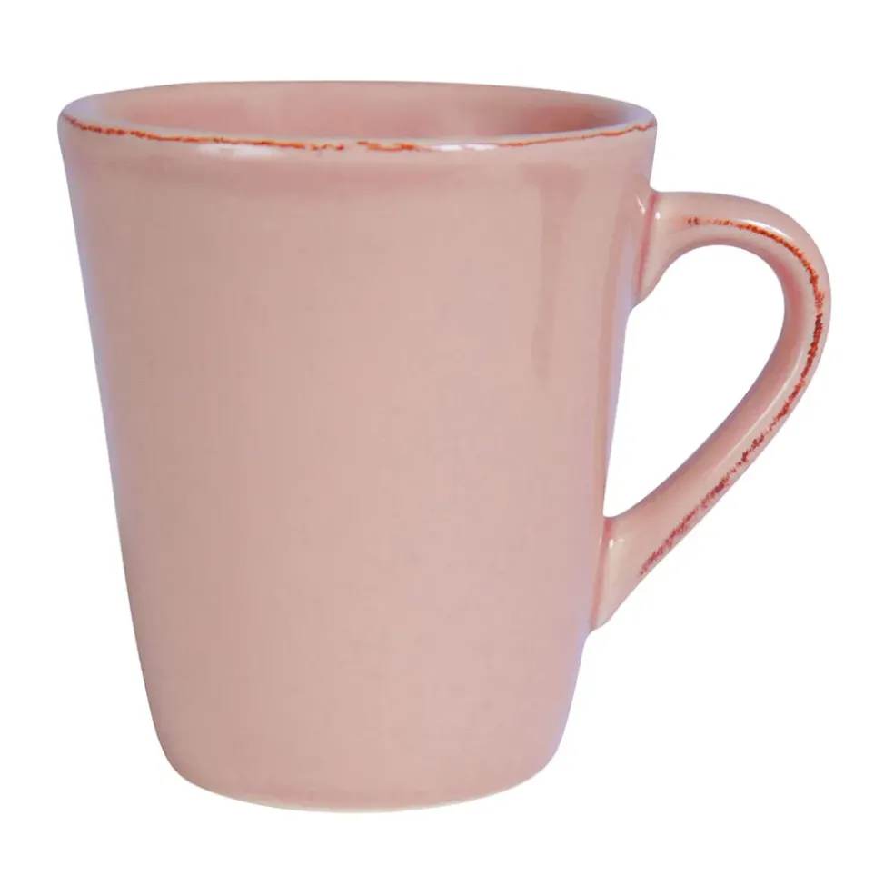 Mug americain en faïence rose