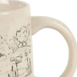 Mug en grès blanc moucheté 35cl - La Ferme