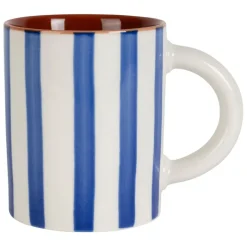 Mug en grès rayé indigo et blanc 40cl - Alaria
