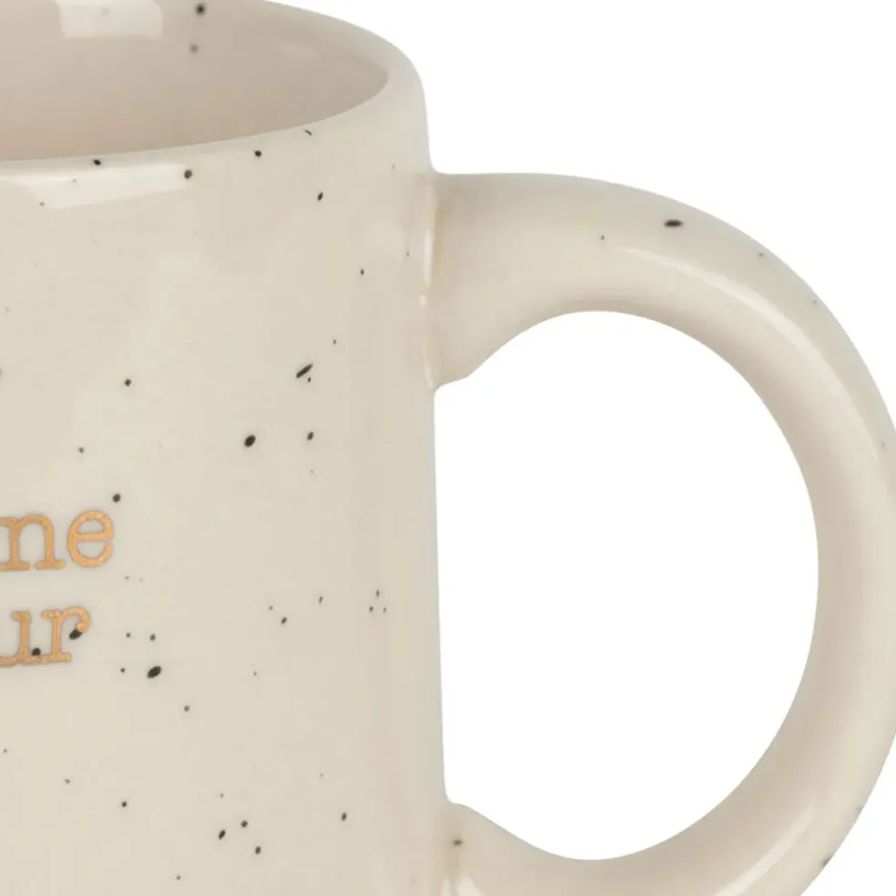 Mug marraine en grès blanc moucheté 35cl