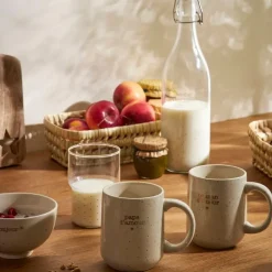 Mug moucheté maman en grès blanc 38cl - Beezz