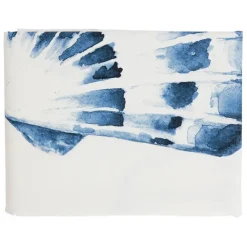 Nappe en coton enduit blanc et bleu 320x160cm - Bord De Mer