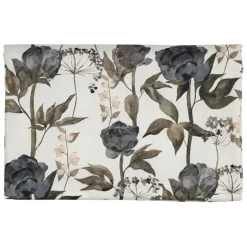 Nappe en coton gris vert 320x160cm - Rose noire
