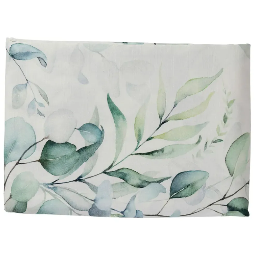 Nappe en coton vert 160x160cm - Eucalyptus