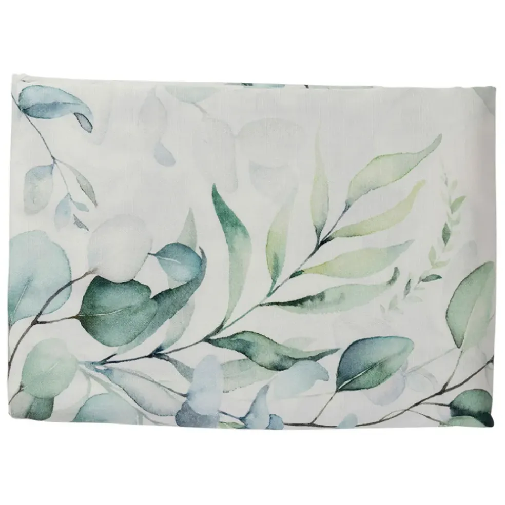 Nappe en coton vert 260x160cm - Eucalyptus