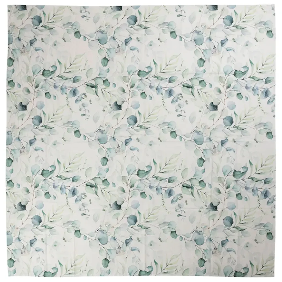 Nappe en coton vert 320x160cm - Eucalyptus