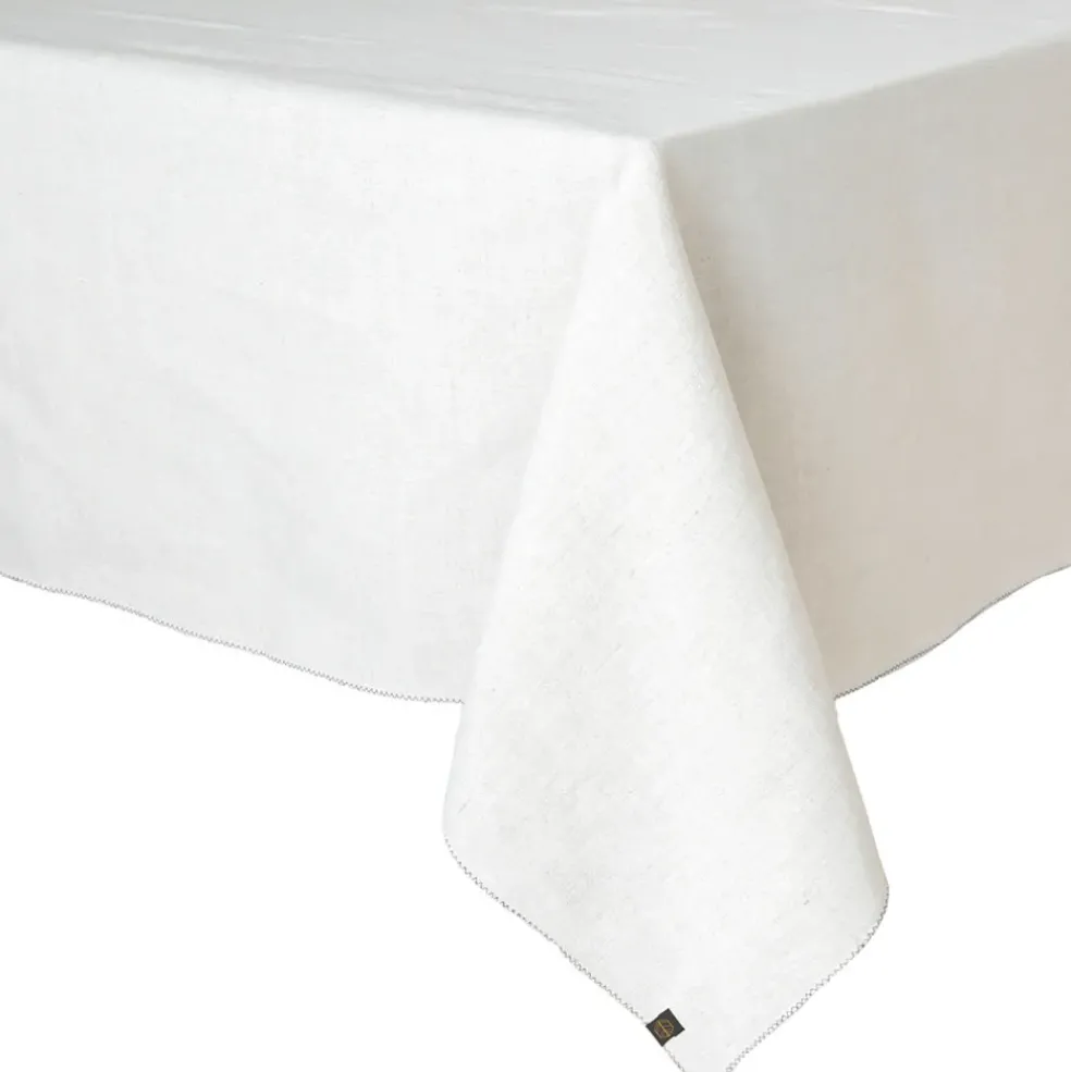 Nappe en lin et coton blanc 160x160cm - Zilia