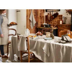 Nappe rectangle en lin lavé sable 170x250cm - Soline