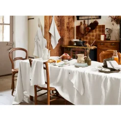 Nappe rectangle en lin lavé craie 170x250cm - Soline