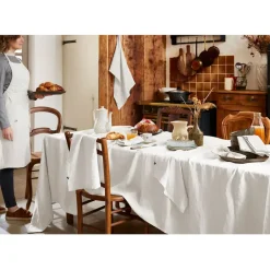 Nappe rectangle en lin lavé craie 170x250cm - Soline