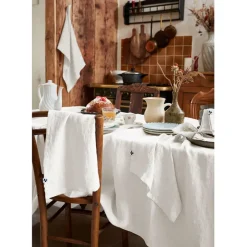 Nappe rectangle en lin lavé craie 170x250cm - Soline
