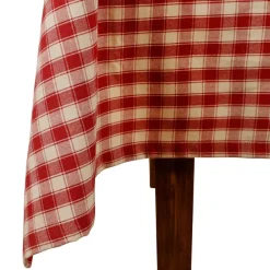 Nappe rectangulaire campagne rouge en coton