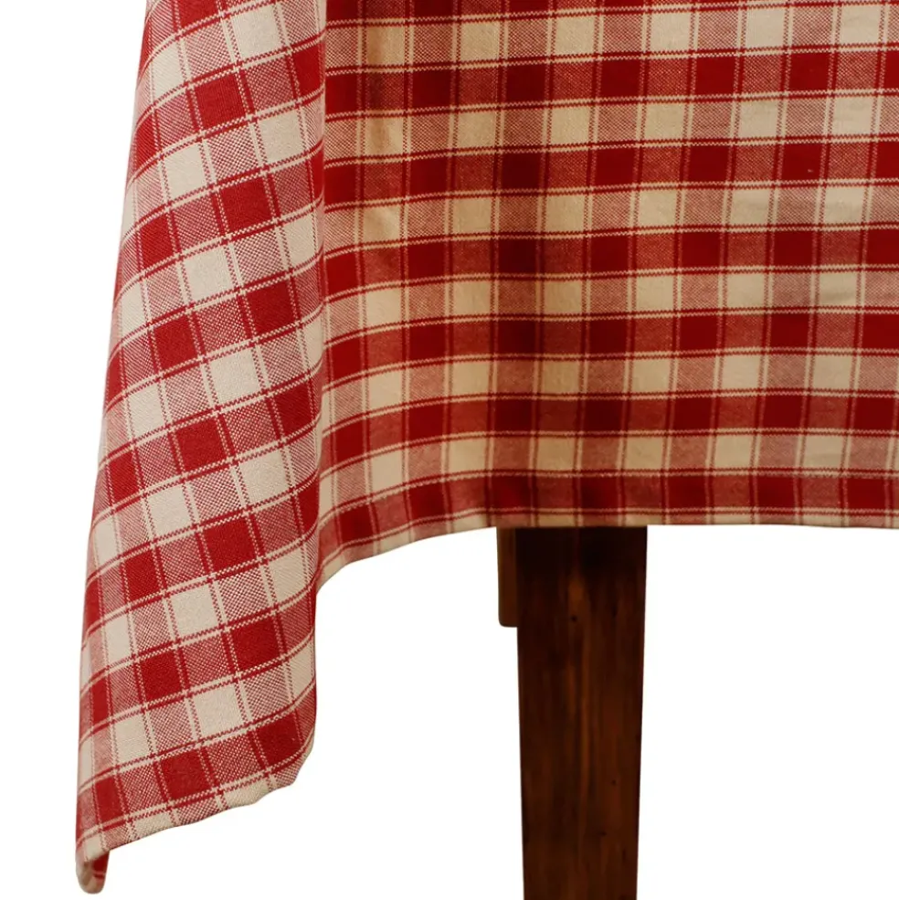 Nappe rectangulaire campagne rouge en coton