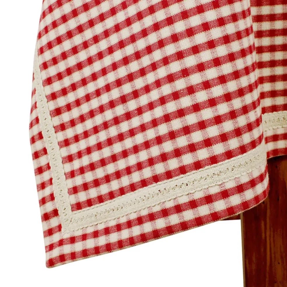 Nappe rectangulaire mami carreau rouge en coton