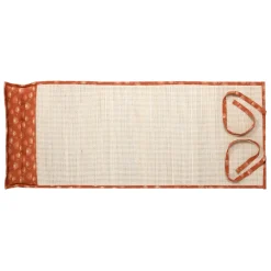 Natte de plage avec coussin terracotta et écru - sweet leaves